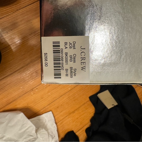 J. Crew Black Velvet with Crystal Studded Heel Maisie Ankle Strap Pump - Picture 9 of 9